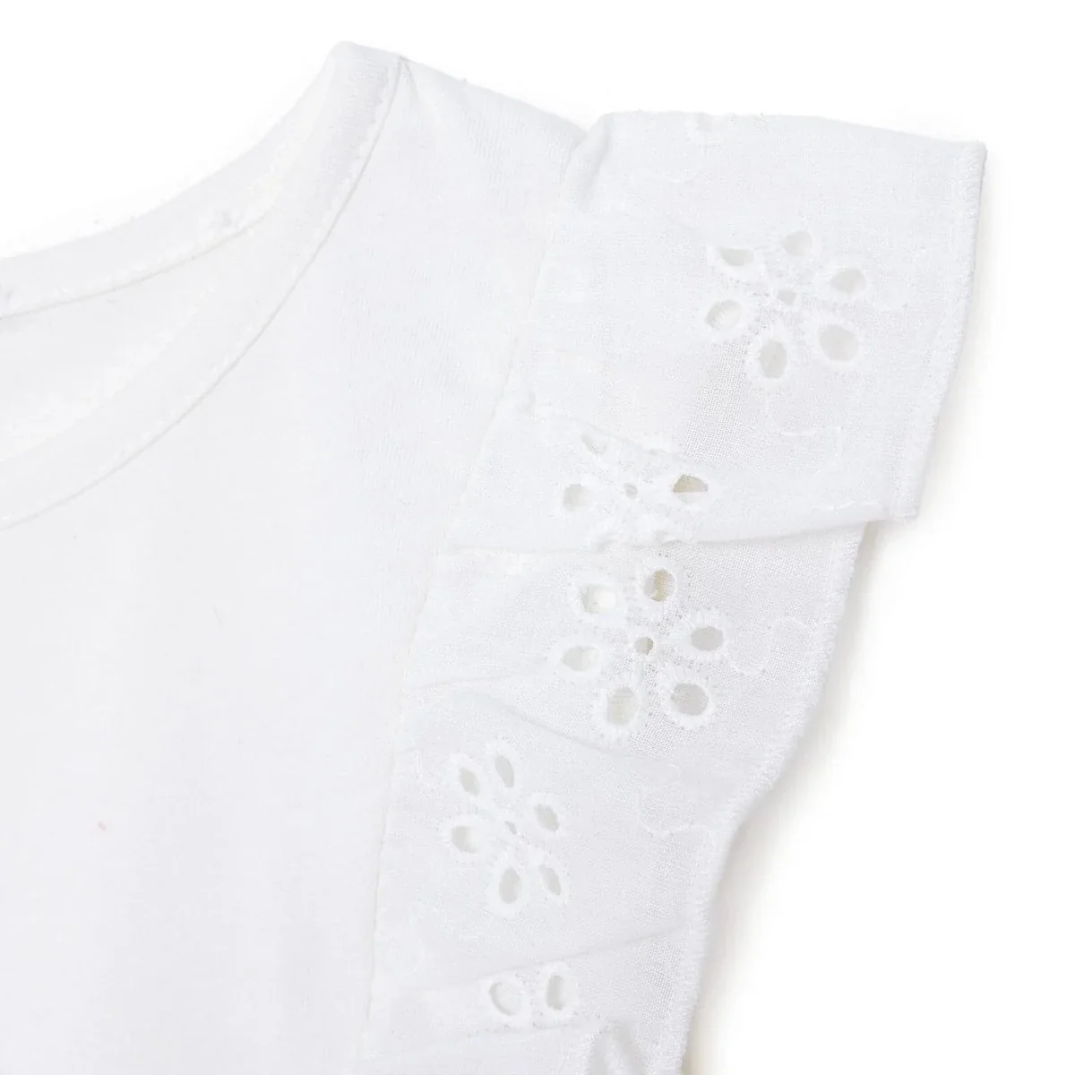 HelloBaby Girls Blouse Berry Belle Crew Neck Short Sleeve - Ecru - Image 6