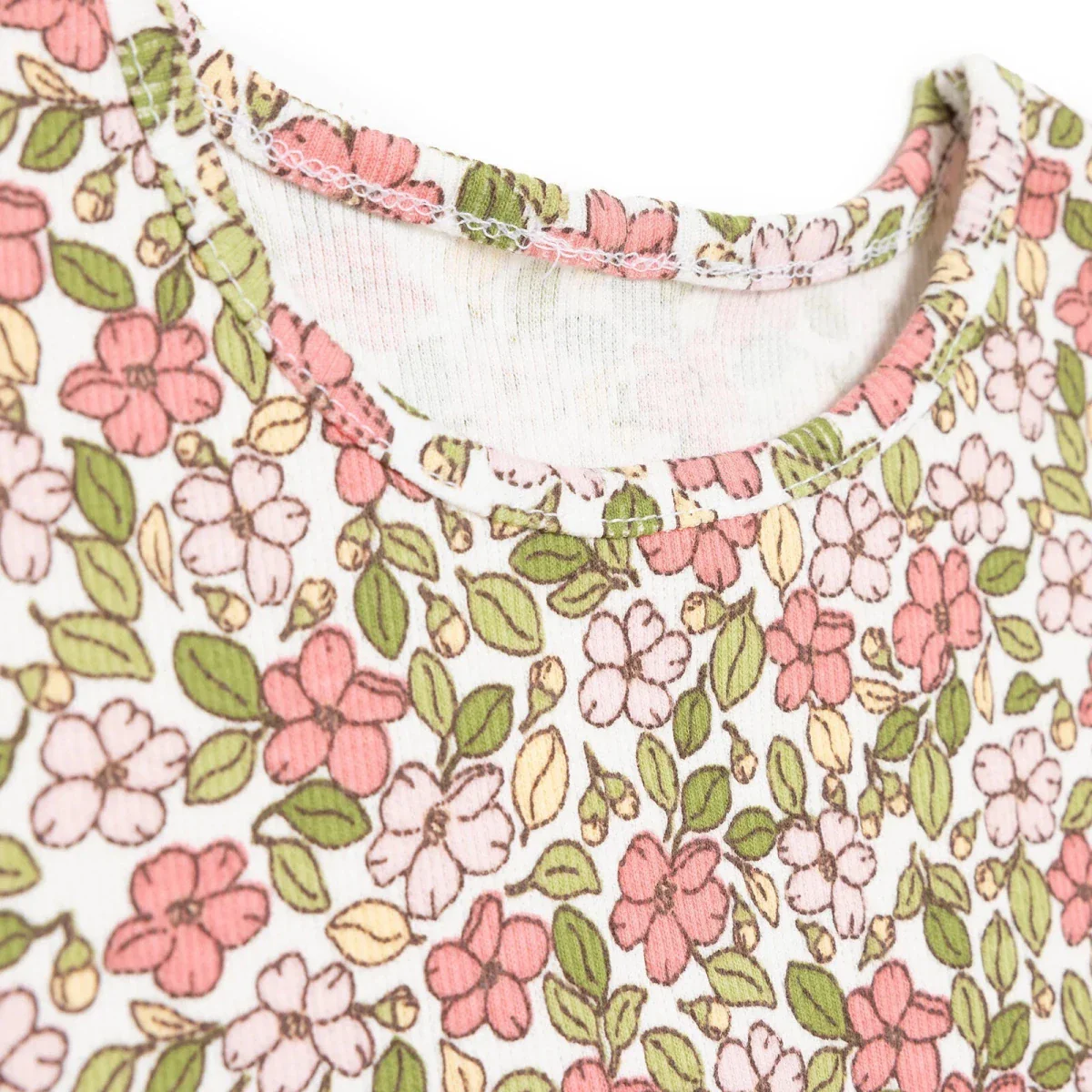 HelloBaby Girls Blouse-Leggings Flower Pastel Dreams Crew Neck Long Leg Short Sleeve - Ecru Printed - Image 4