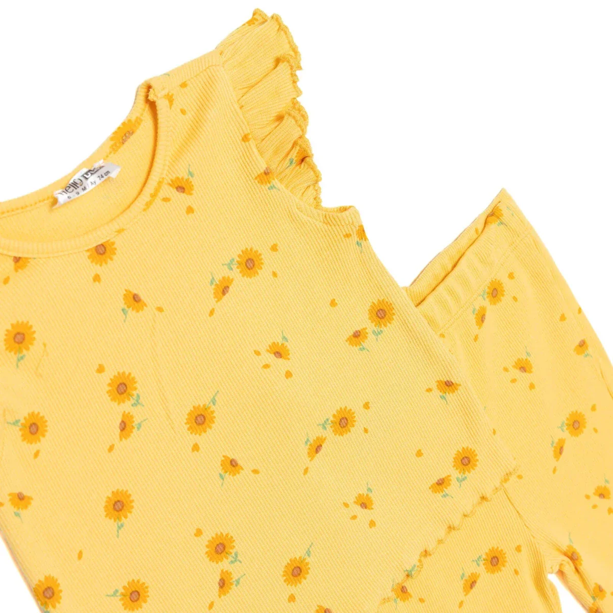 HelloBaby Girls Blouse-Leggings Flower - Yellow Printed - Image 3