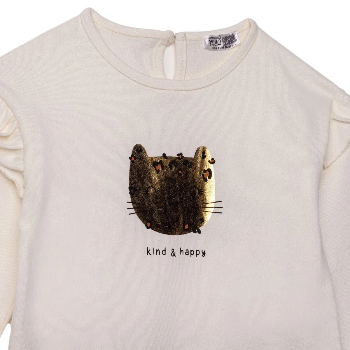 HelloBaby Girls Blouse-Leggings Leopar Long Leg Long Sleeve - Ecru - Image 3
