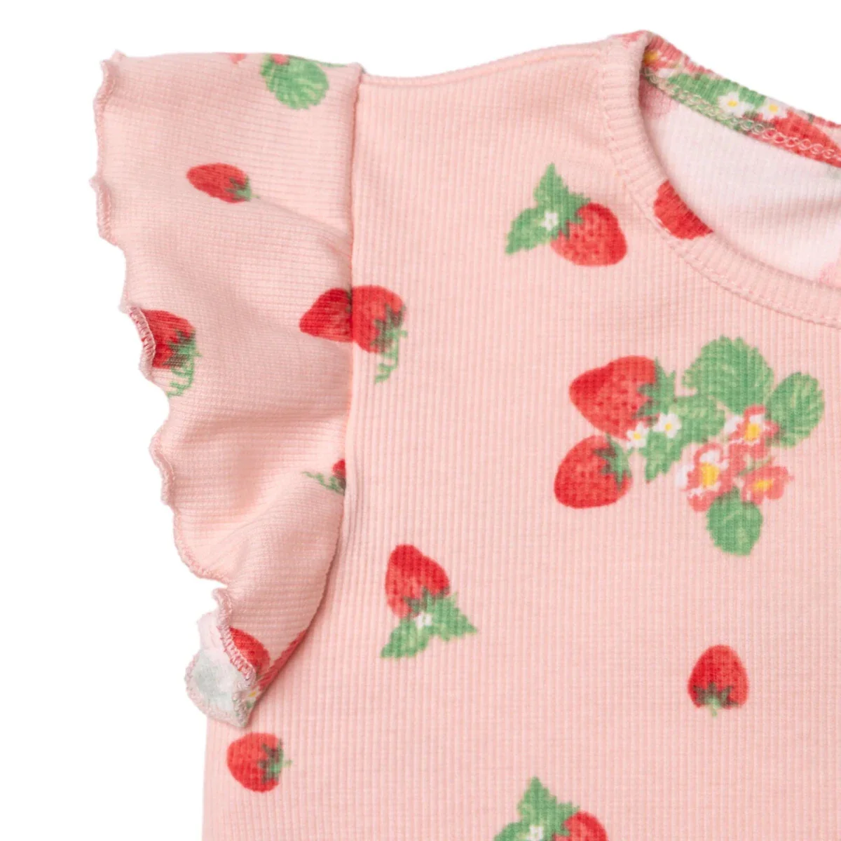 HelloBaby Girls Blouse & Leggings Set Cherry Print Berry Belle Crew Neck Full Length Short Sleeve - Pink Printed - Image 4