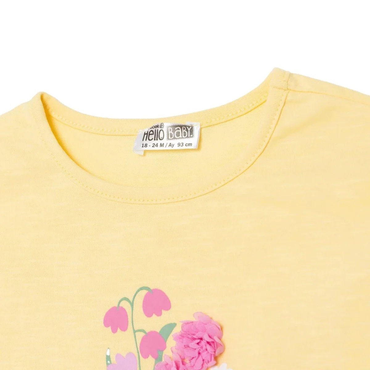HelloBaby Girls Blouse & Leggings Set Ditsy Flower Crew Neck Full Length Short Sleeve - Yellow - Image 4