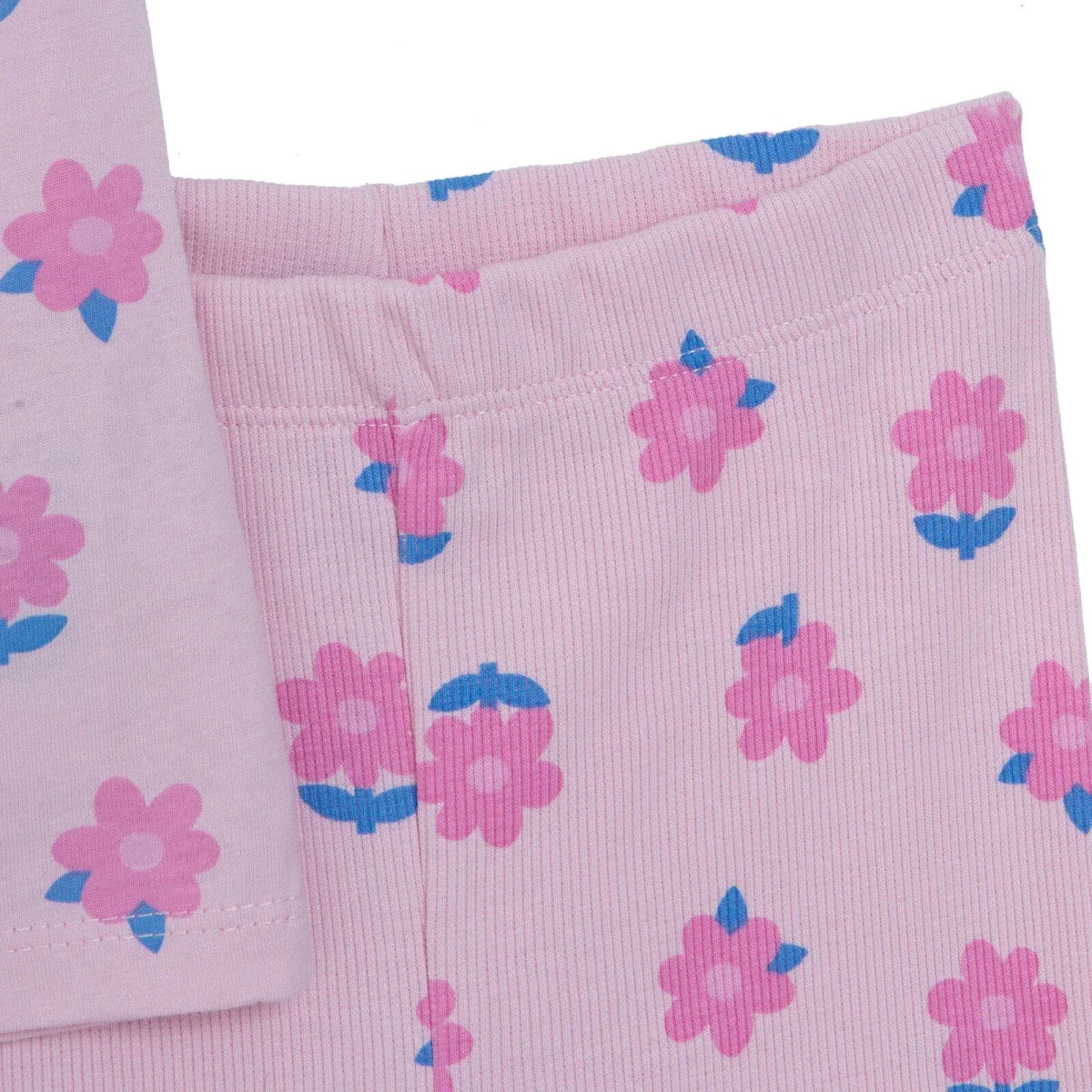 HelloBaby Girls Blouse & Leggings Set Floral Print Ditsy Flower Crew Neck Full Length Short Sleeve - Pink Printed - Image 5