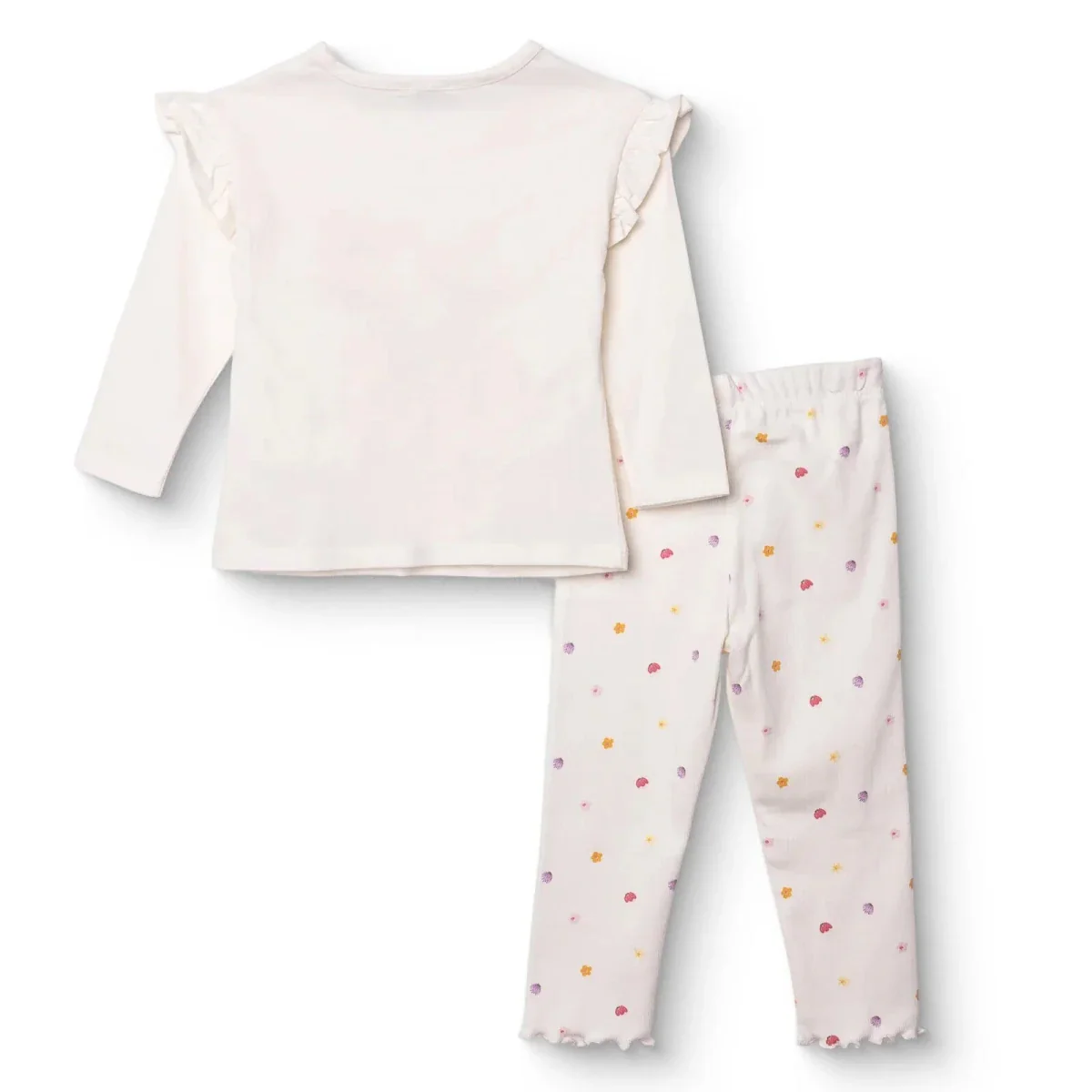 HelloBaby Girls Blouse & Leggings Set Pastel Dreams Crew Neck Full Length Long Sleeve - Ecru - Image 2