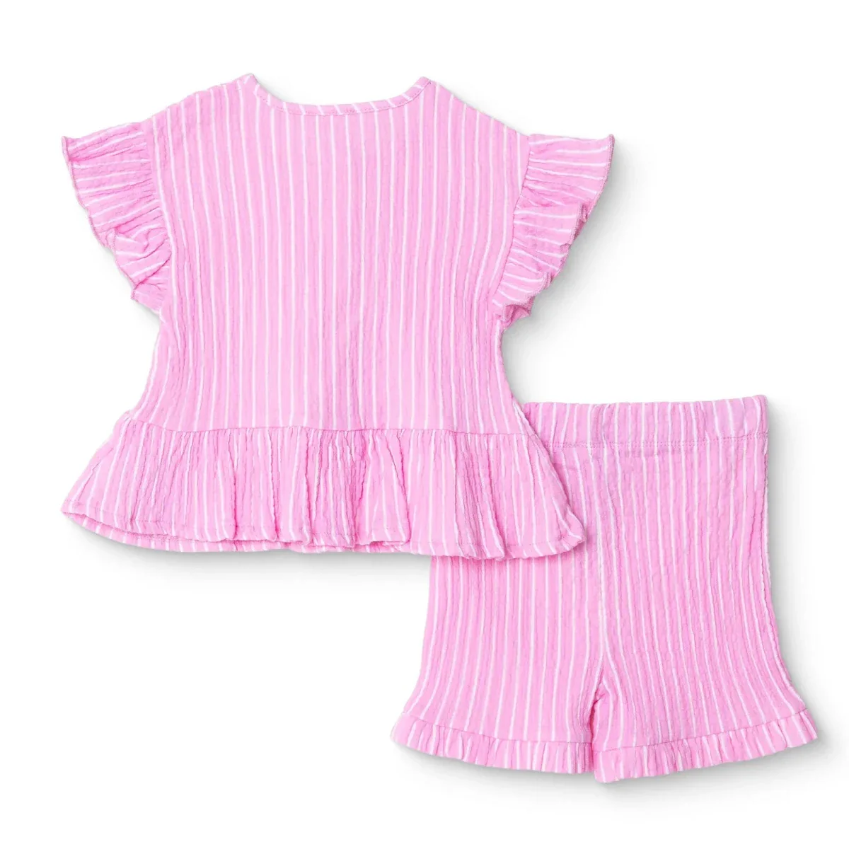 HelloBaby Girls Blouse & Shorts Set Ditsy Flower Crew Neck Short Length Short Sleeve - Pink Printed - Image 2