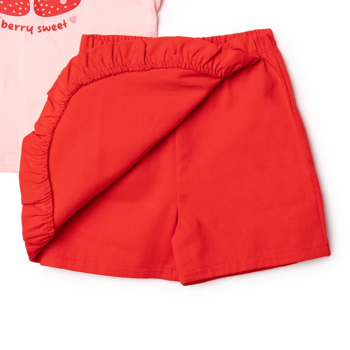 HelloBaby Girls Blouse & Shorts Set Strawberry Print Berry Belle Crew Neck Short Length Short Sleeve - Pink - Image 6