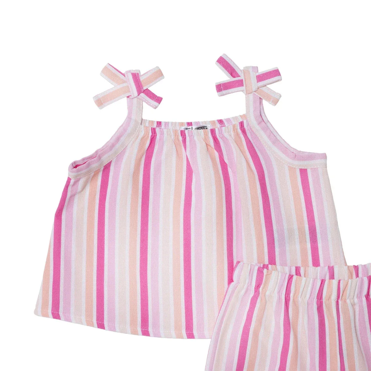 HelloBaby Girls Blouse-Shorts Striped Styled Collar - Pink Printed - Image 3
