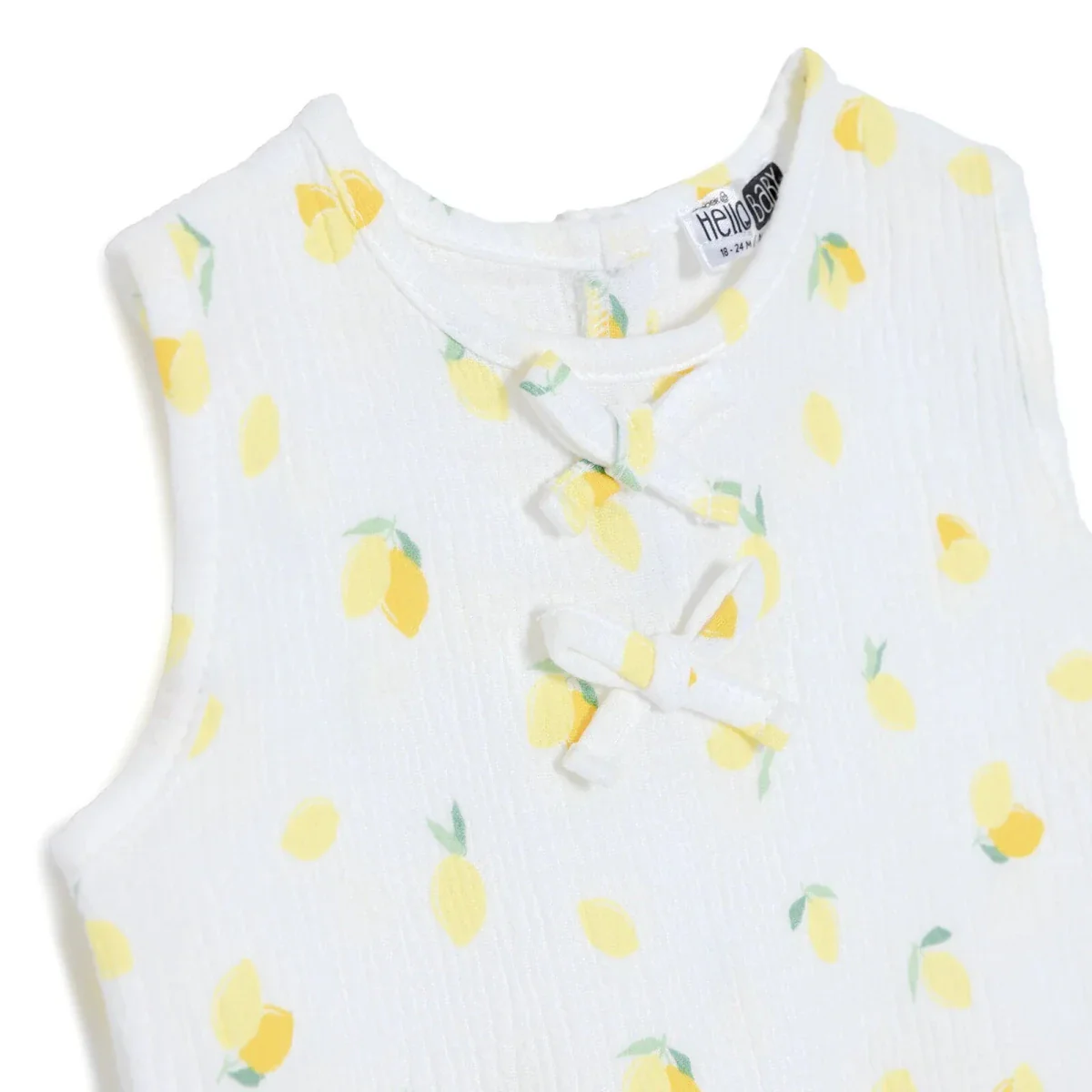 HelloBaby Girls Blouse-Muslin Trousers Fruits - Ecru Printed - Image 3