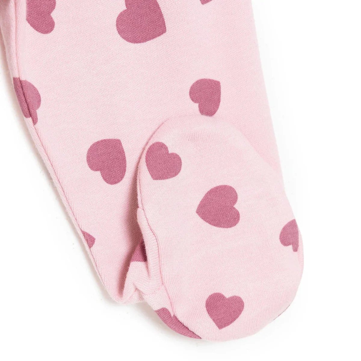 HelloBaby Girls Body-Footed Bottom-Hat Heart Crew Neck Long Leg Long Sleeve - Pink - Image 7