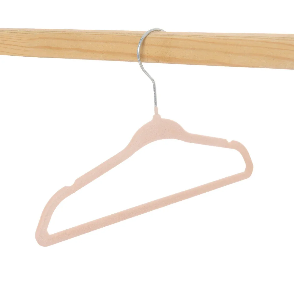 HelloBaby 5 Pack Velvet Baby Clothes Hangers - Soft Pink - Image 3