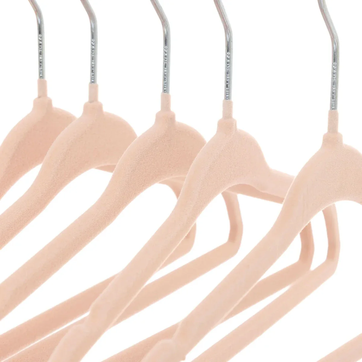 HelloBaby 5 Pack Velvet Baby Clothes Hangers - Soft Pink - Image 5