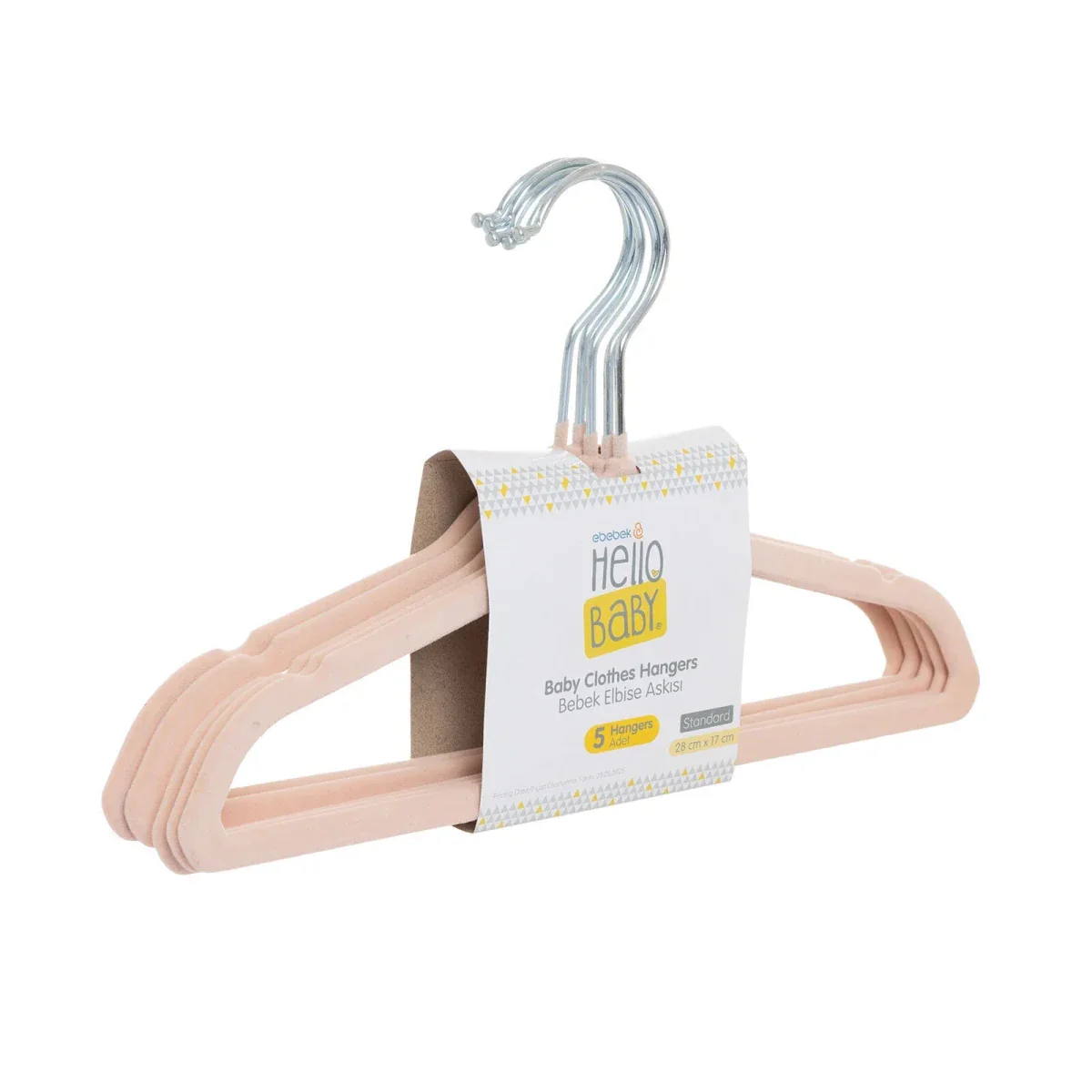HelloBaby 5 Pack Velvet Baby Clothes Hangers - Soft Pink - Image 6