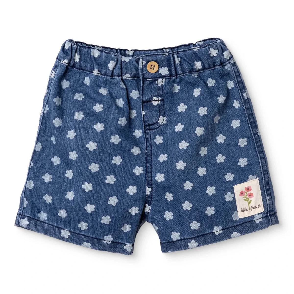 HelloBaby Girls Denim Shorts Pastel Dreams Short Length - Indigo Printed
