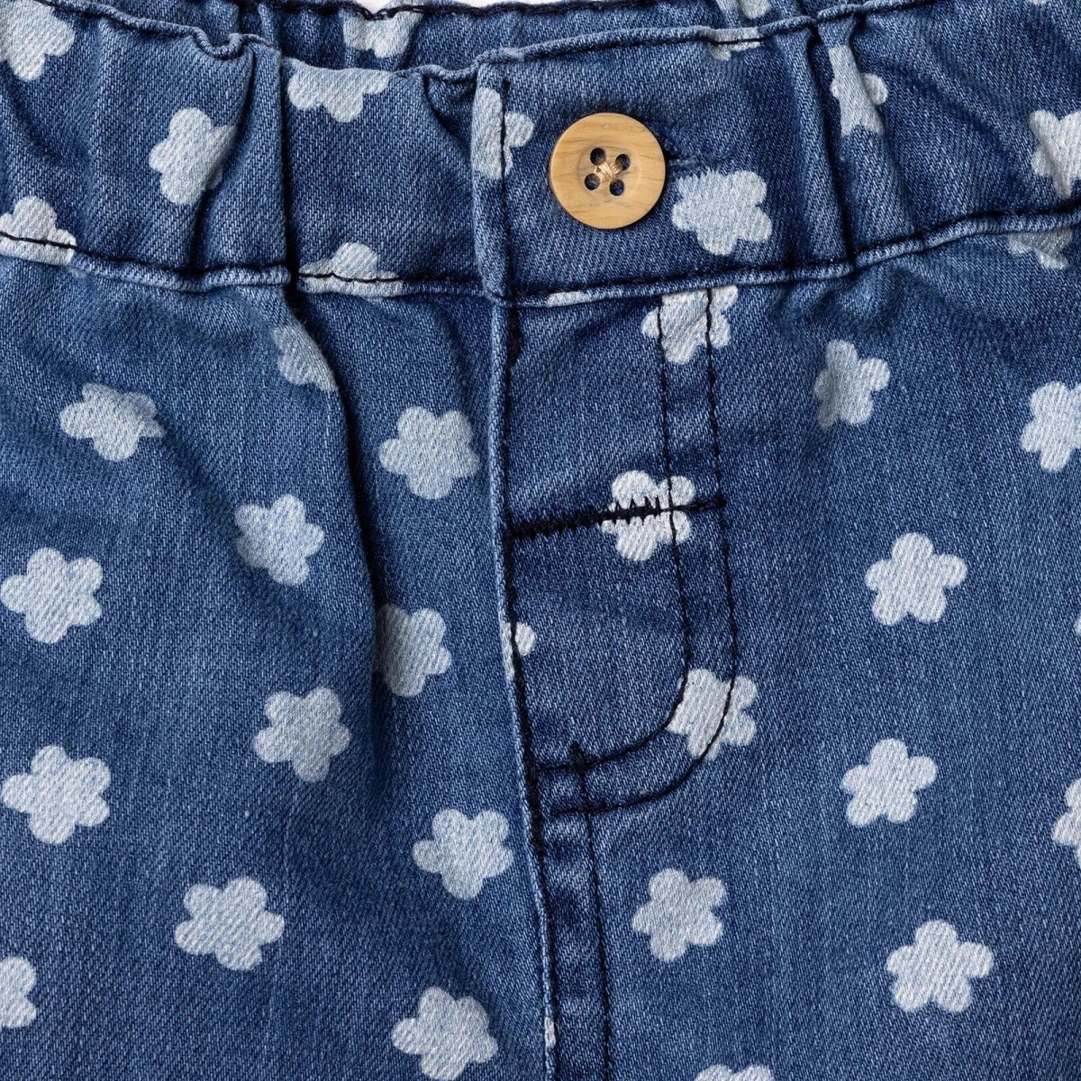 HelloBaby Girls Denim Shorts Pastel Dreams Short Length - Indigo Printed - Image 4