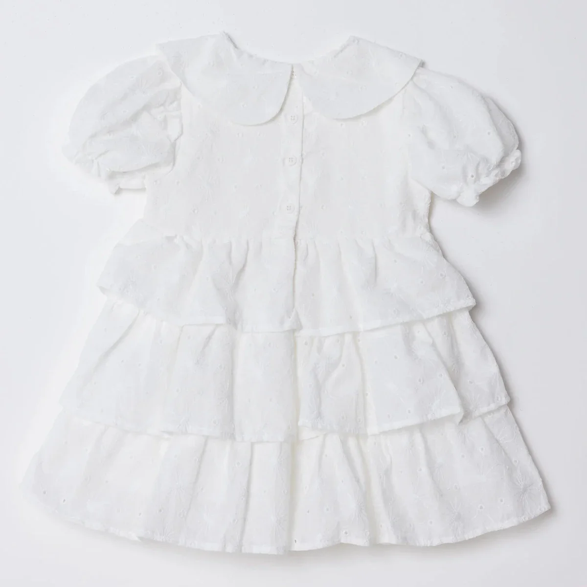 HelloBaby Girls Dress Berry Belle Peter Pan Collar Short Sleeve - White - Image 2
