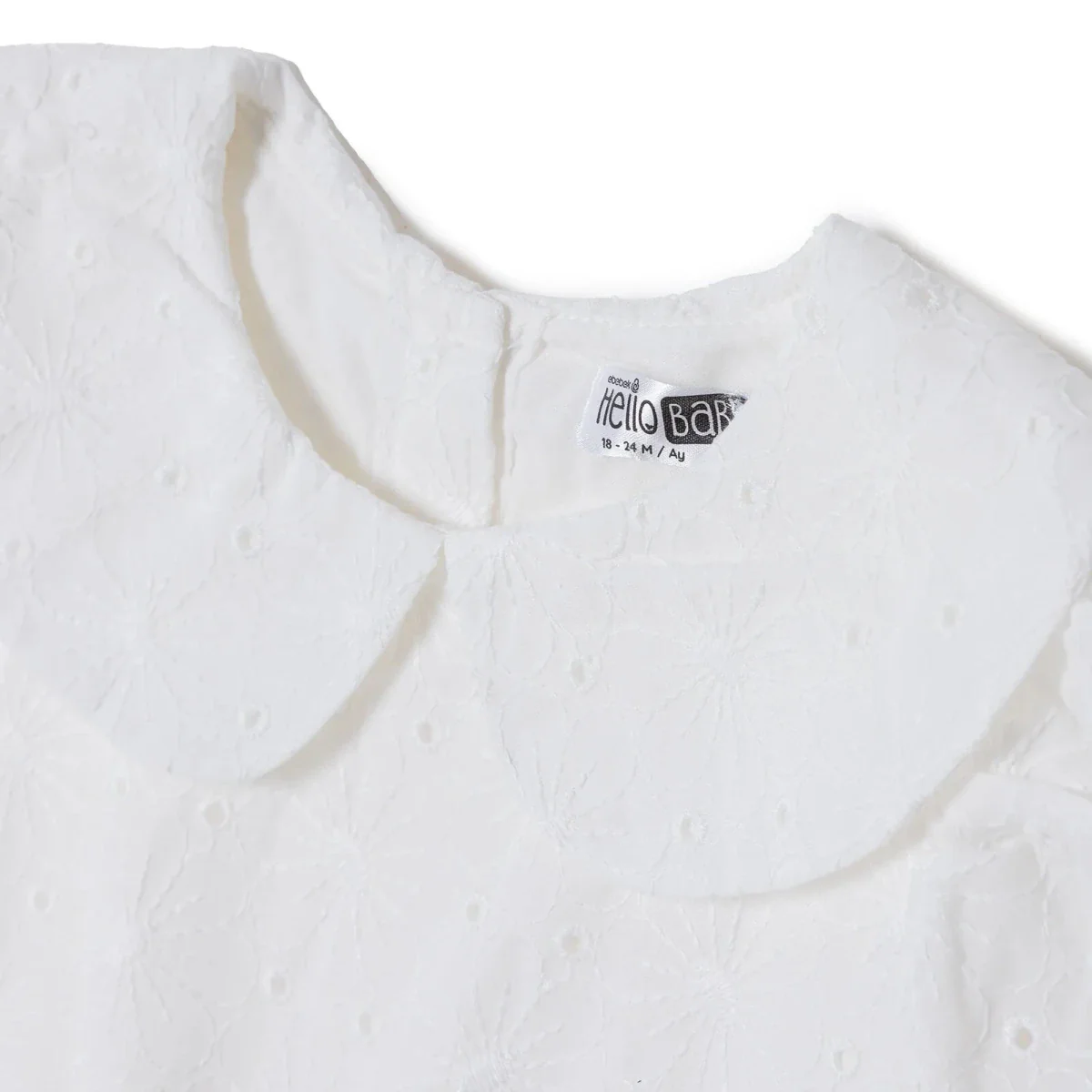 HelloBaby Girls Dress Berry Belle Peter Pan Collar Short Sleeve - White - Image 3