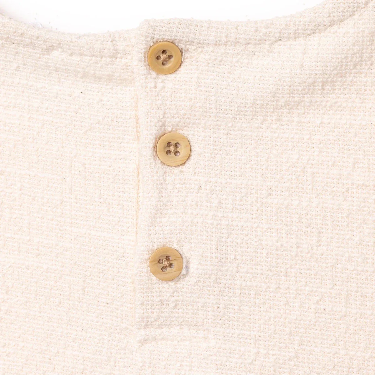 HelloBaby Girls Dress Bow Pastel Dreams Crew Neck Short Sleeve - Ecru - Image 3