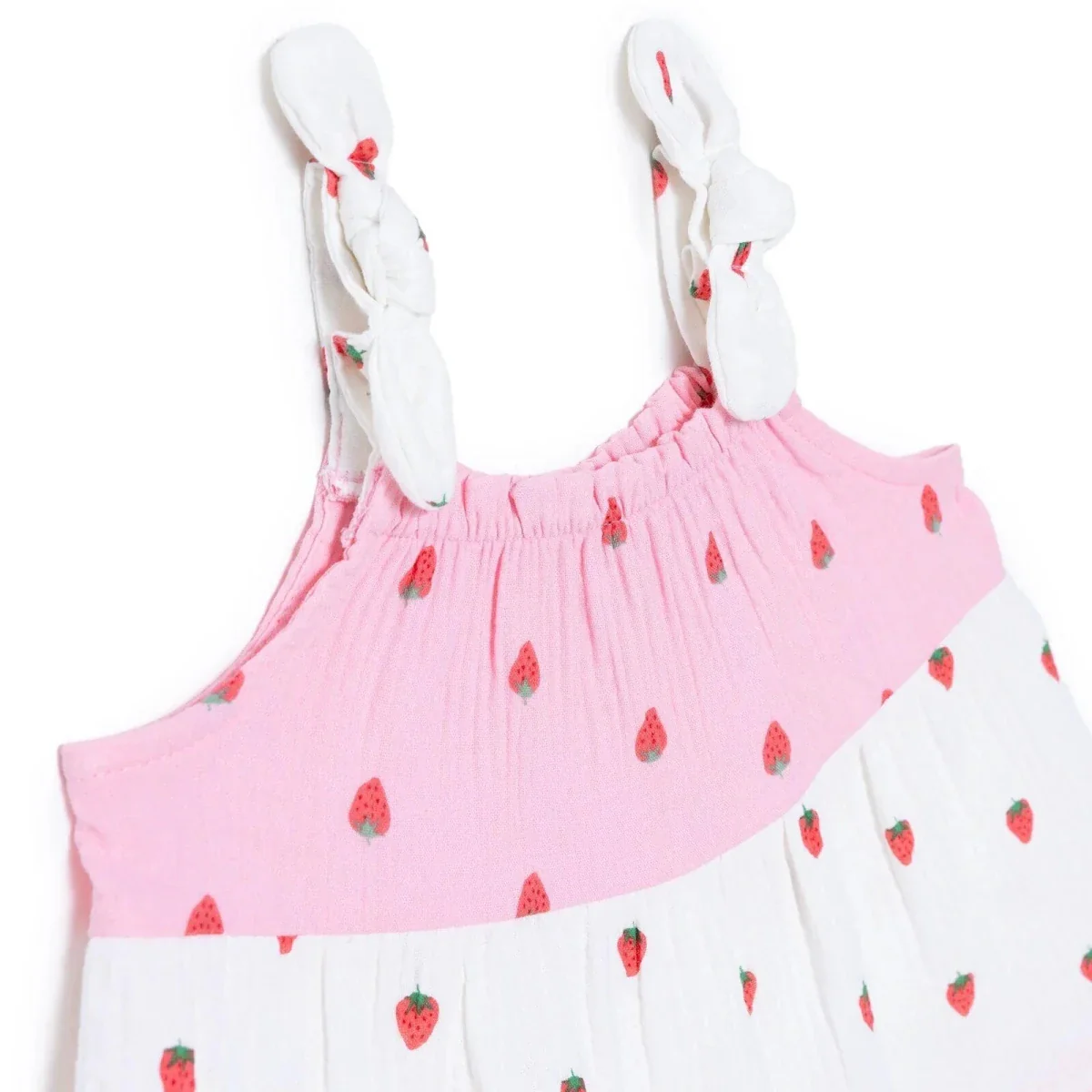 HelloBaby Girls Dress Buttoned Berry Belle Crew Neck Short Sleeve - Pink Printed - Image 3