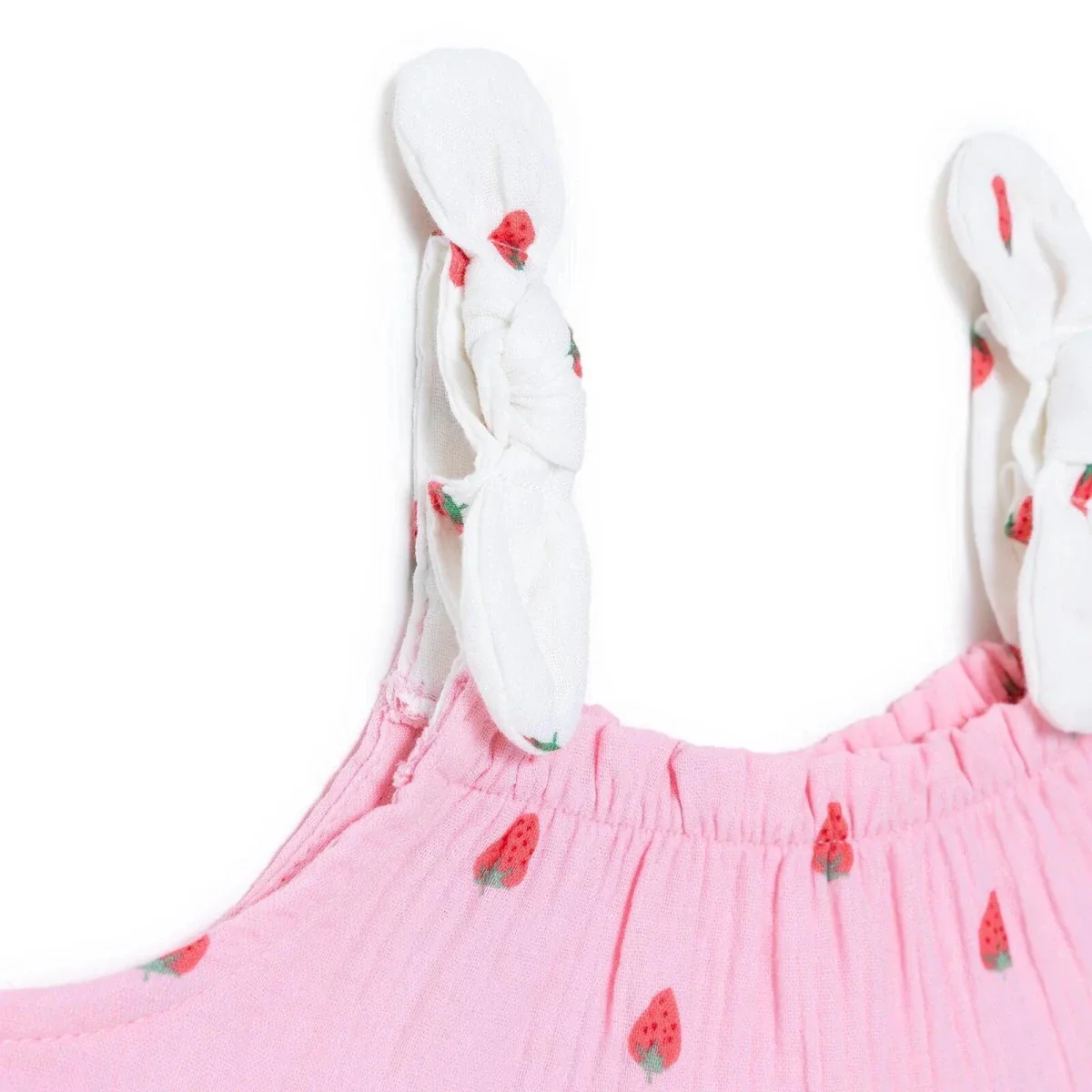 HelloBaby Girls Dress Buttoned Berry Belle Crew Neck Short Sleeve - Pink Printed - Image 4