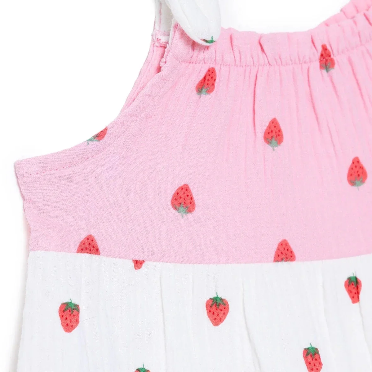 HelloBaby Girls Dress Buttoned Berry Belle Crew Neck Short Sleeve - Pink Printed - Image 5