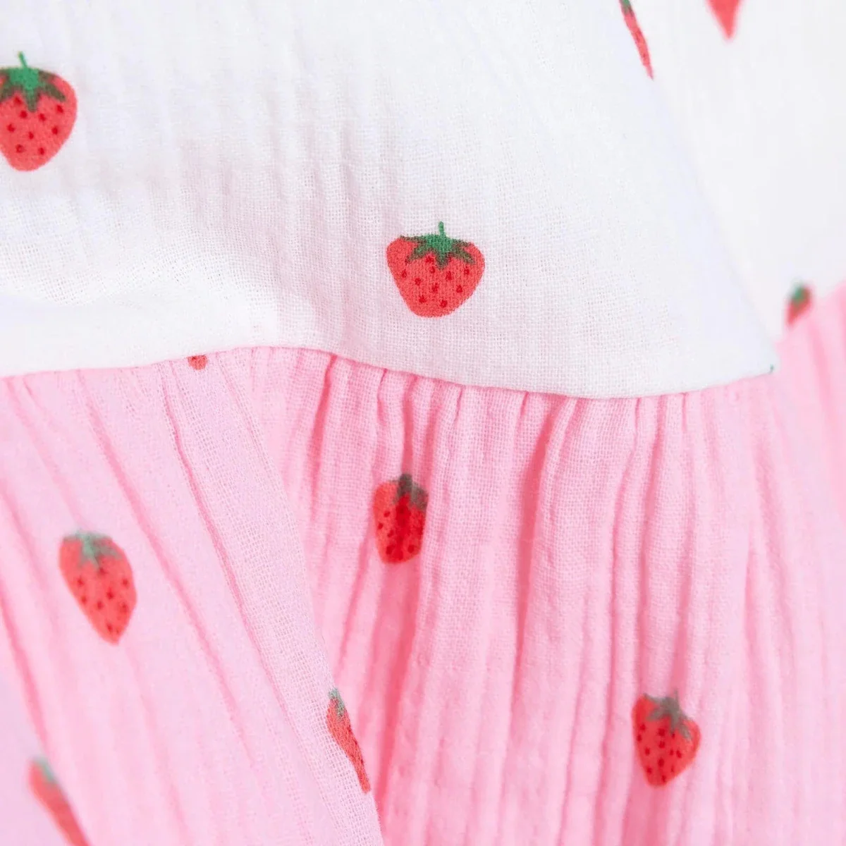 HelloBaby Girls Dress Buttoned Berry Belle Crew Neck Short Sleeve - Pink Printed - Image 6