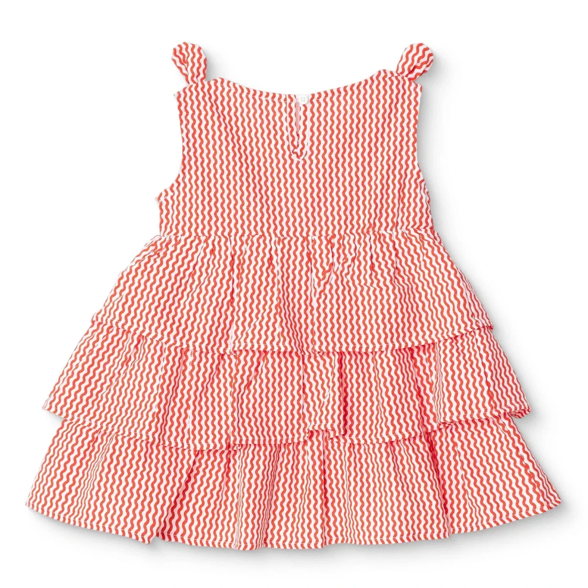 HelloBaby Girls Dress Buttoned Berry Belle Crew Neck Strappy - Coral Printed - Image 2