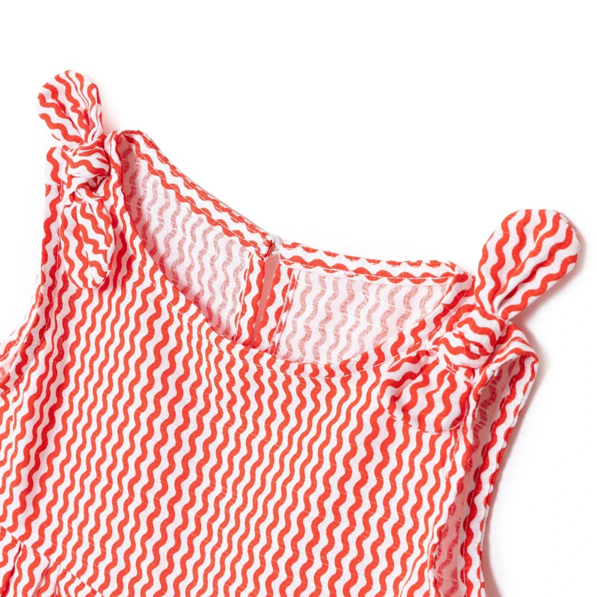 HelloBaby Girls Dress Buttoned Berry Belle Crew Neck Strappy - Coral Printed - Image 3