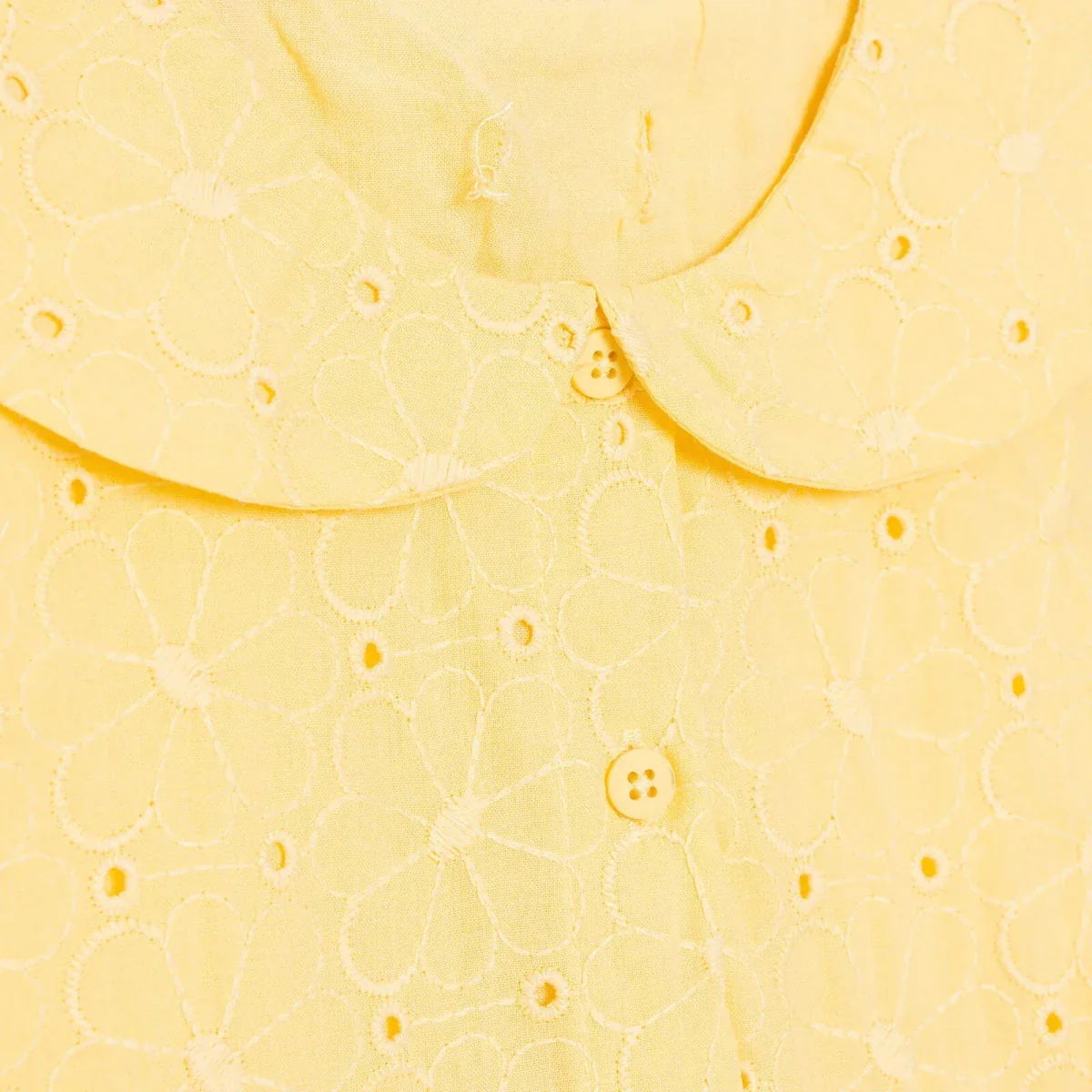 HelloBaby Girls Dress Buttoned Ditsy Flower Peter Pan Collar Short Sleeve - Yellow - Image 4