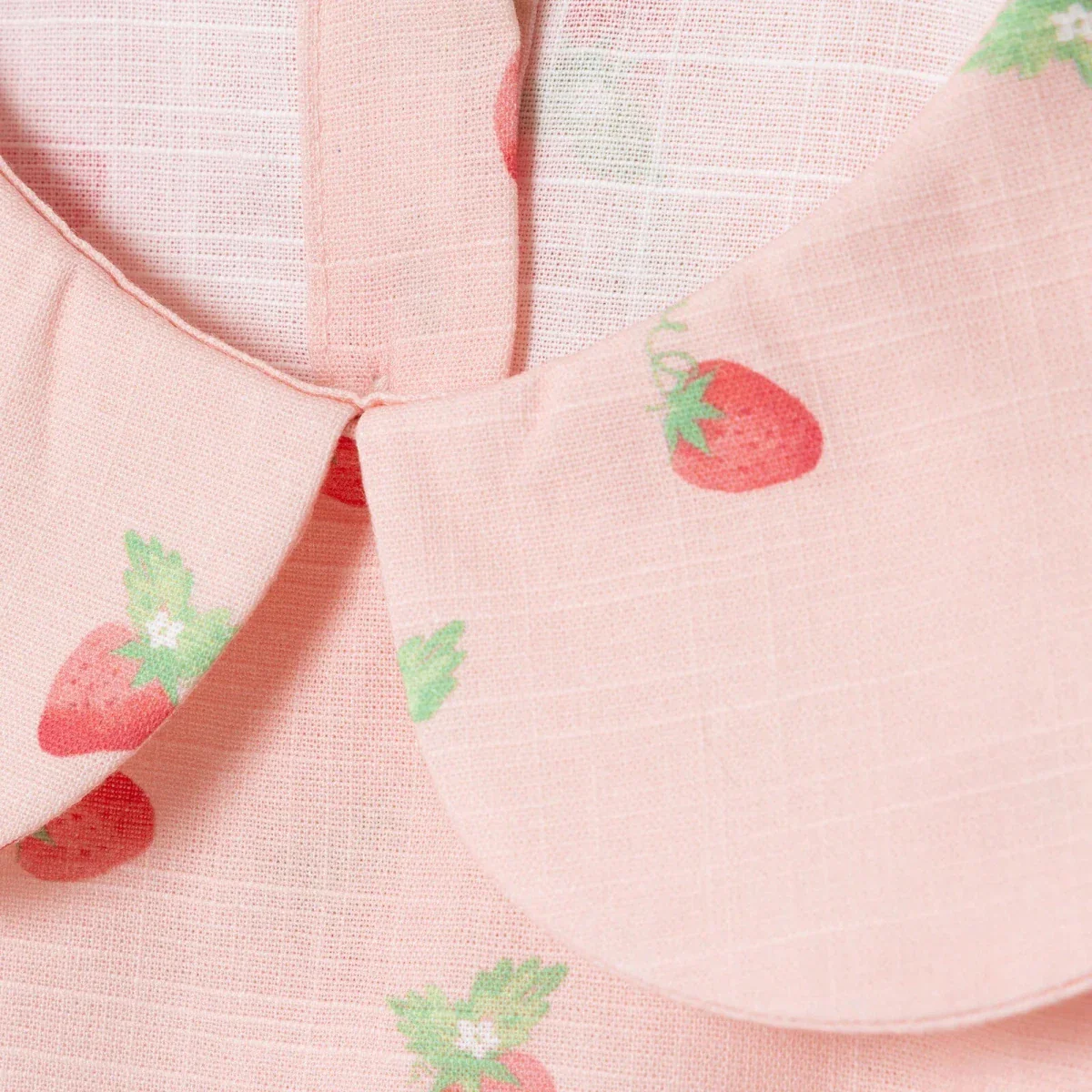 HelloBaby Girls Dress Cherry Print Buttoned Berry Belle Peter Pan Collar Short Sleeve - Pink Printed - Image 5