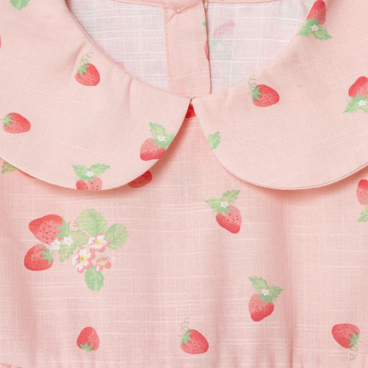 HelloBaby Girls Dress Cherry Print Buttoned Berry Belle Peter Pan Collar Short Sleeve - Pink Printed - Image 6