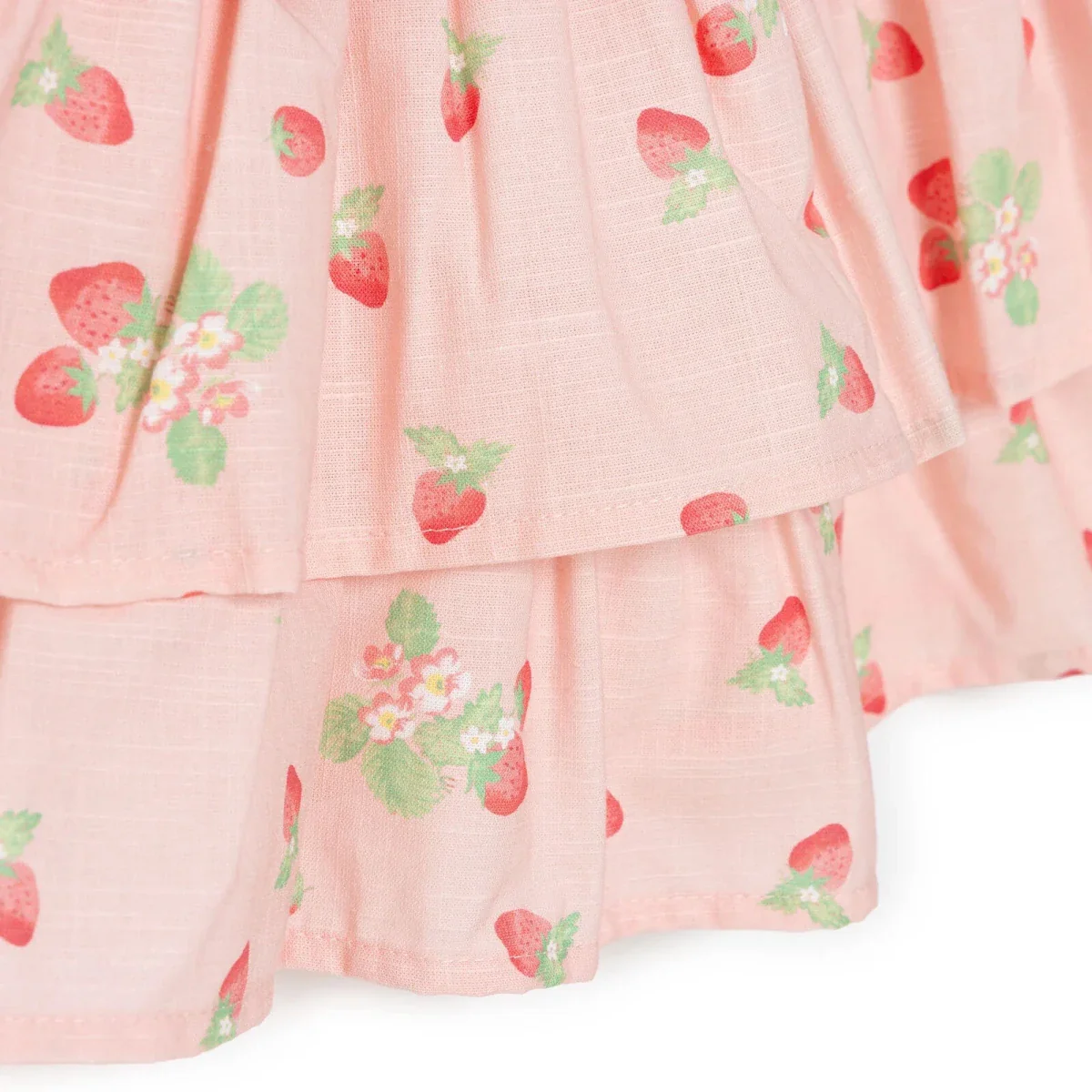 HelloBaby Girls Dress Cherry Print Buttoned Berry Belle Peter Pan Collar Short Sleeve - Pink Printed - Image 8
