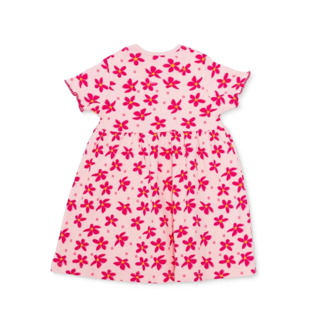 HelloBaby Girls Dress Floral Print Short Sleeve - Pink Printed - Image 2