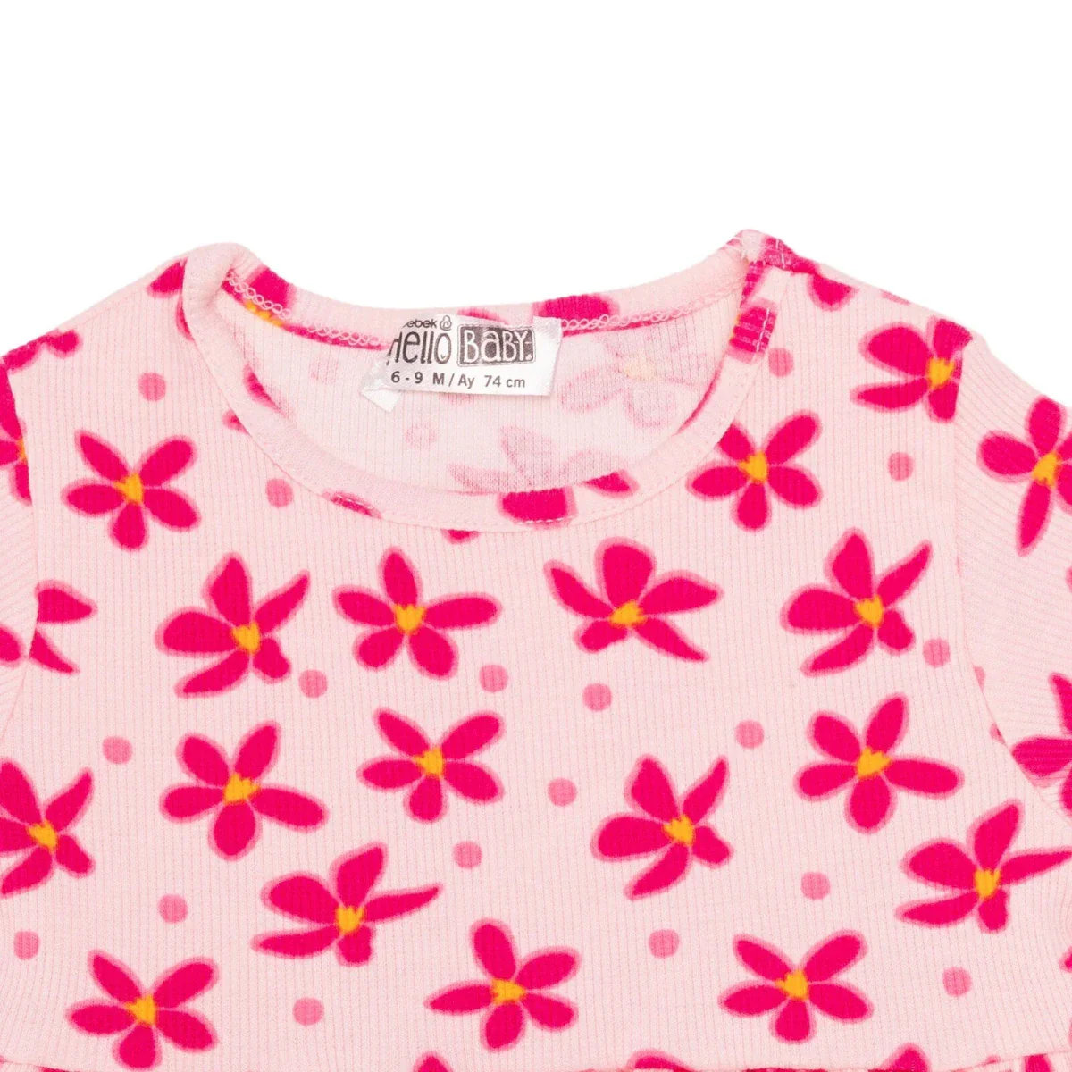 HelloBaby Girls Dress Floral Print Short Sleeve - Pink Printed - Image 6