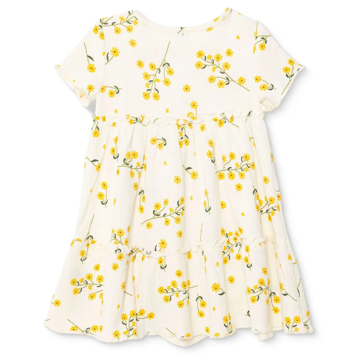 HelloBaby Girls Dress Floral Print Jacquard Knit - Ecru Printed - Image 2