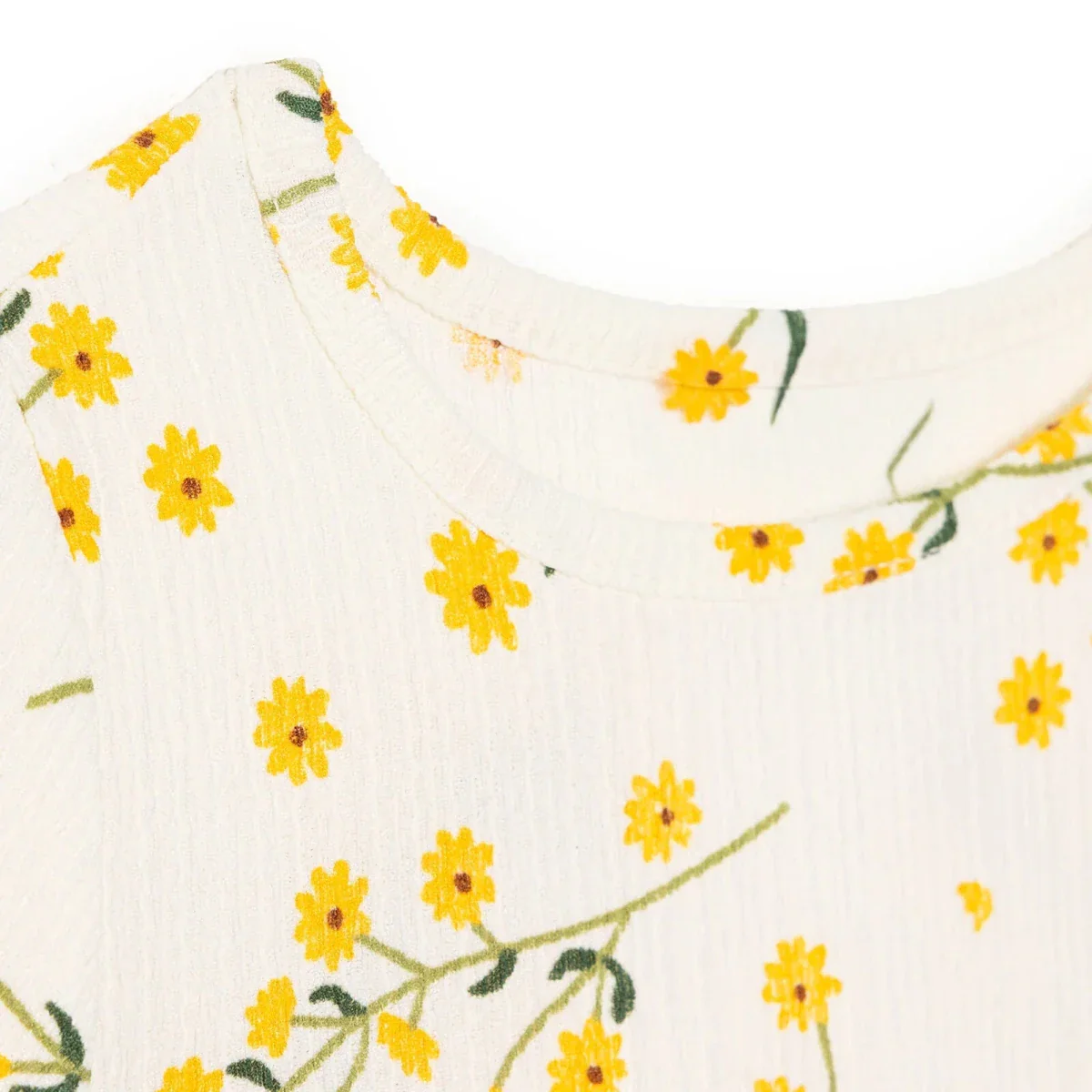 HelloBaby Girls Dress Floral Print Jacquard Knit - Ecru Printed - Image 3