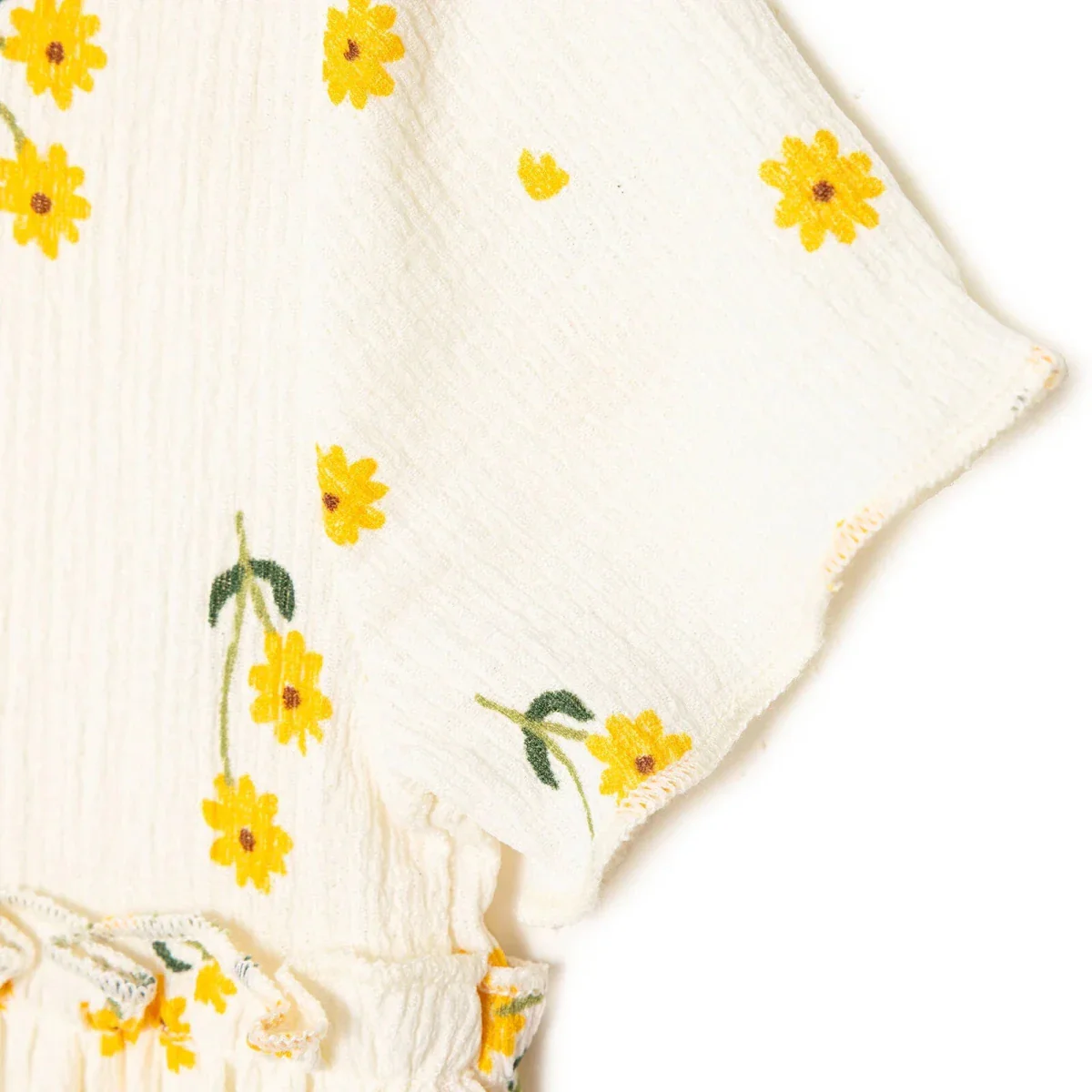 HelloBaby Girls Dress Floral Print Jacquard Knit - Ecru Printed - Image 6