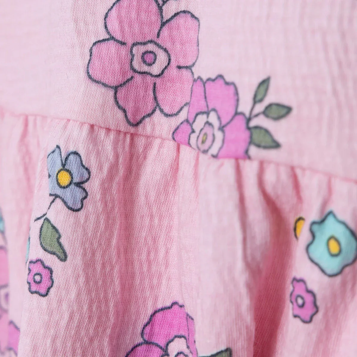 HelloBaby Girls Dress Floral Print Flower Garden Shirt Collar Short Sleeve - Pink Printed - Image 7