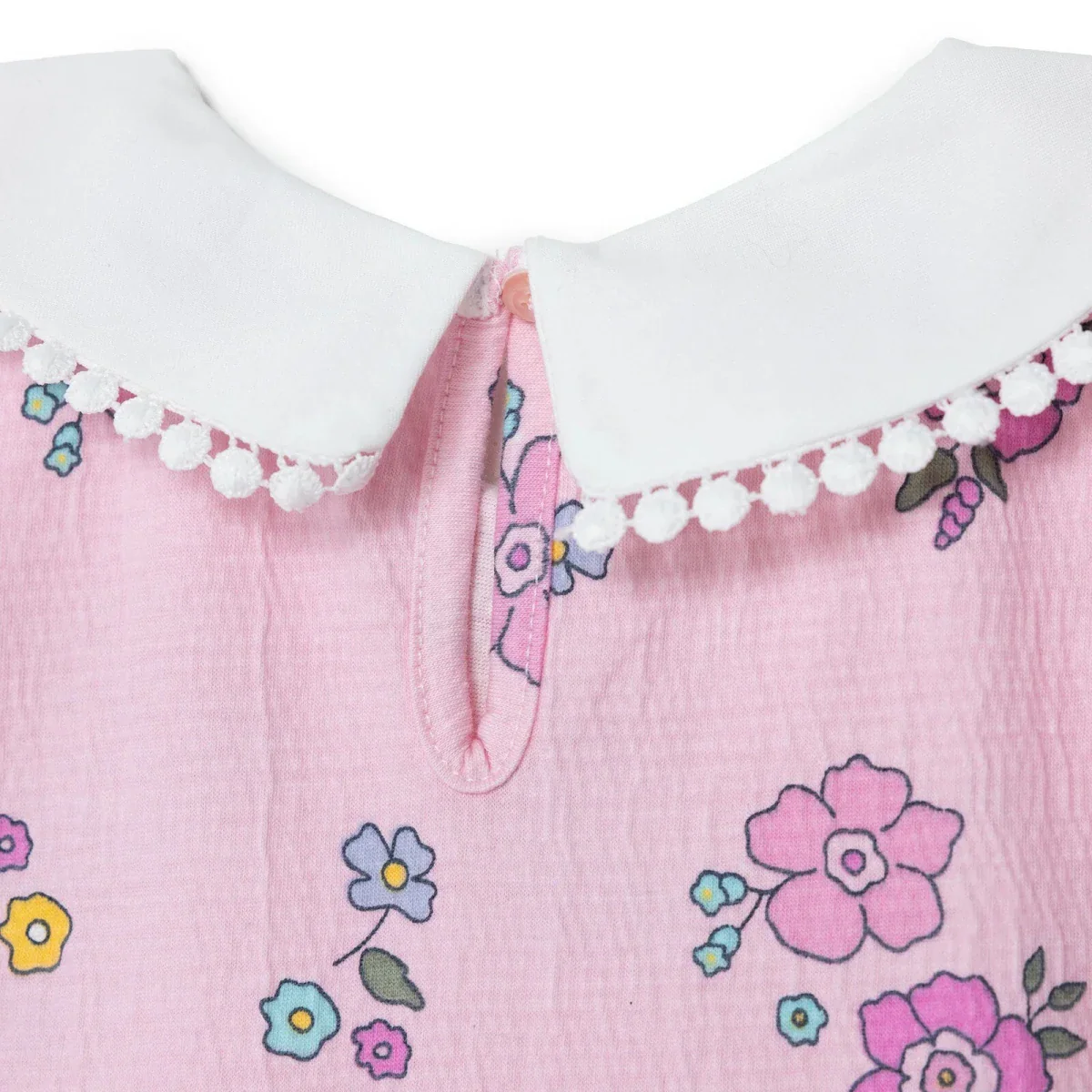 HelloBaby Girls Dress Floral Print Flower Garden Shirt Collar Short Sleeve - Pink Printed - Image 9