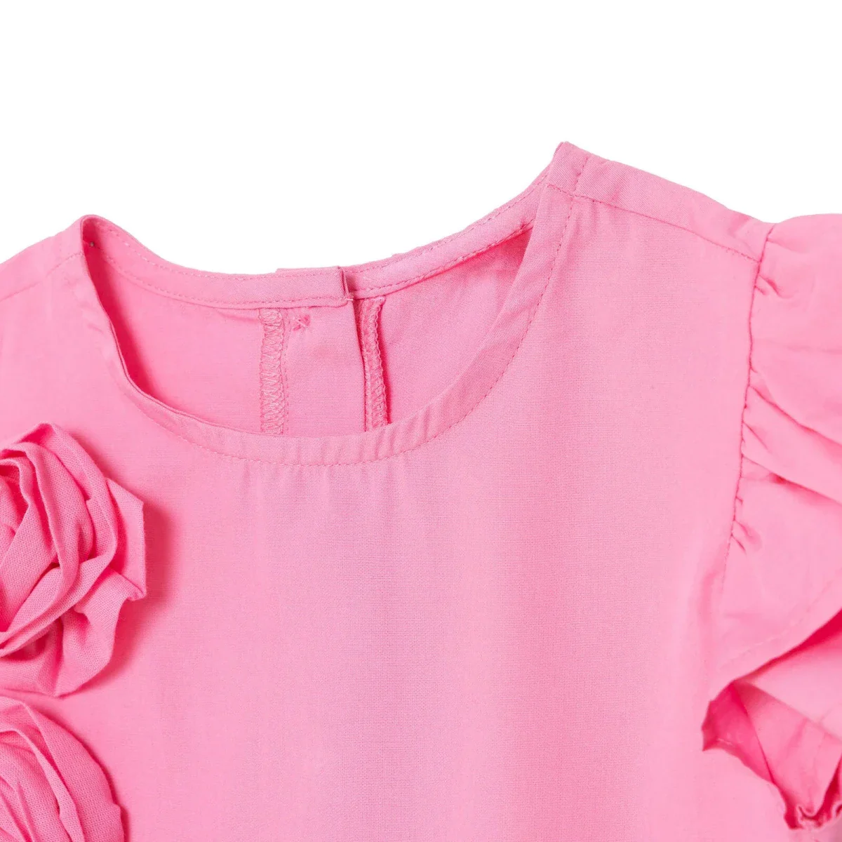 HelloBaby Girls Dress Flower Flower Garden Crew Neck Short Sleeve - Pink - Image 8