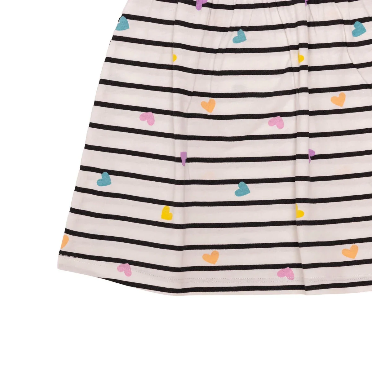 HelloBaby Girls Dress Heart Print Short Sleeve - Ecru Printed - Image 5