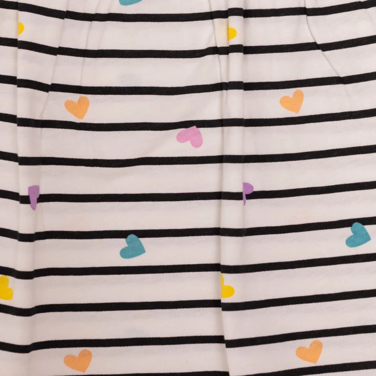 HelloBaby Girls Dress Heart Print Short Sleeve - Ecru Printed - Image 6