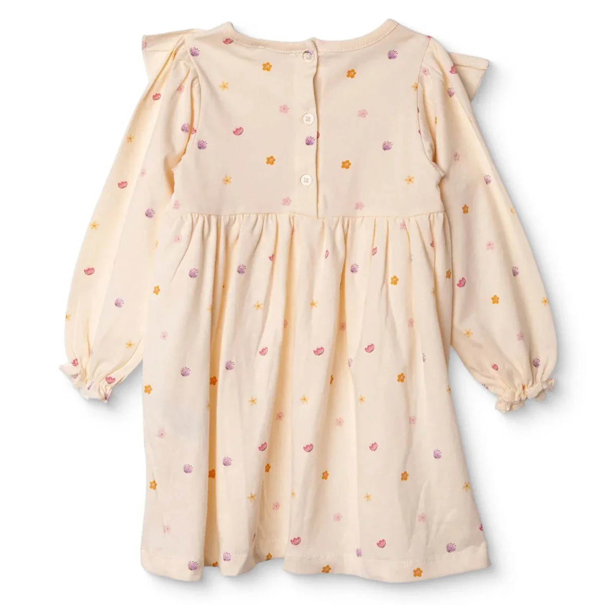 HelloBaby Girls Dress Polka Dot Print Pastel Dreams Crew Neck Long Sleeve - Ecru Printed - Image 2