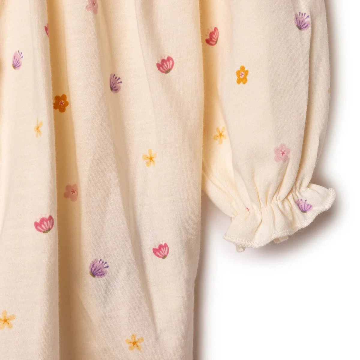 HelloBaby Girls Dress Polka Dot Print Pastel Dreams Crew Neck Long Sleeve - Ecru Printed - Image 5
