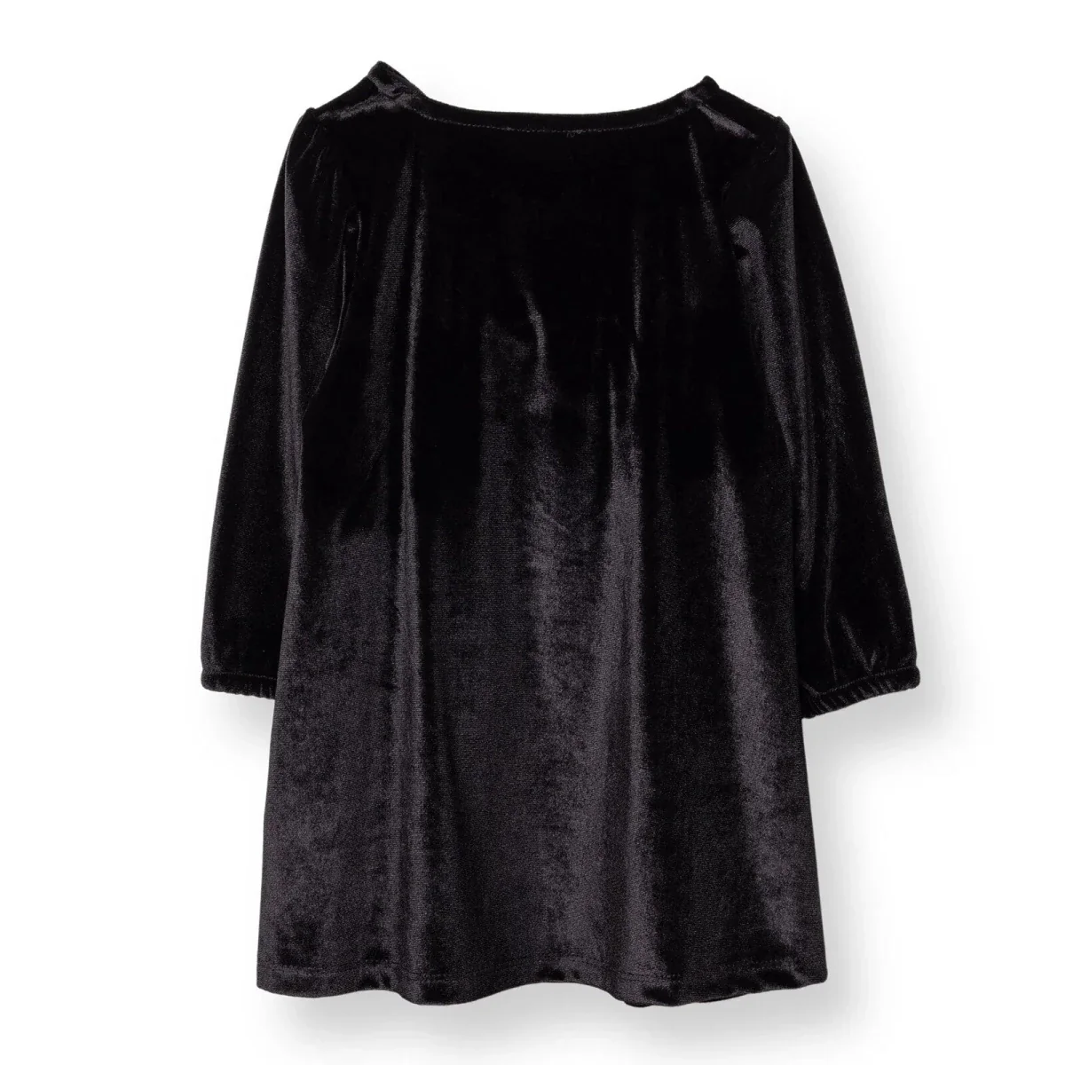 HelloBaby Girls Dress with Buttons Chic Crew Neck Short Sleeve - Black - Image 2
