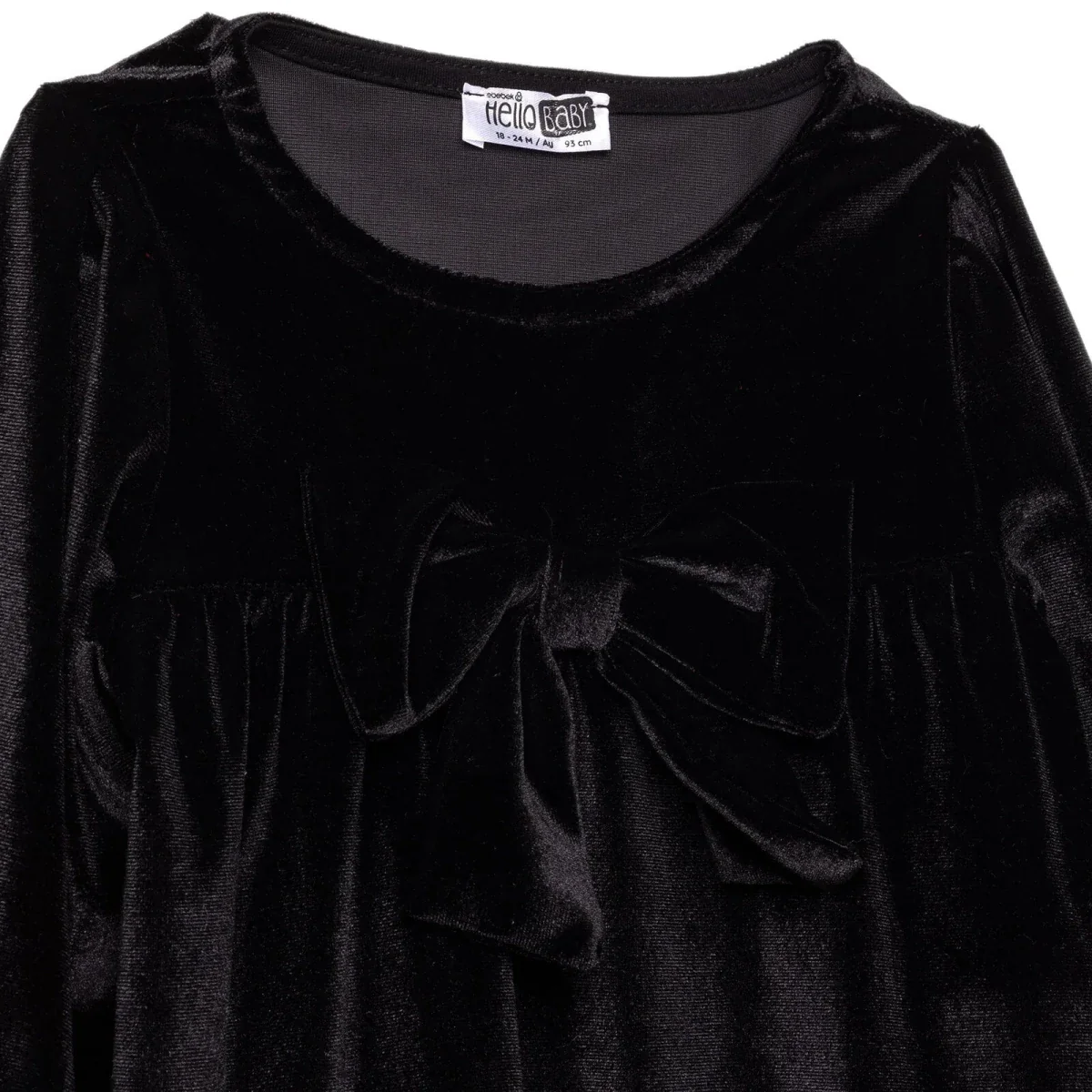 HelloBaby Girls Dress with Buttons Chic Crew Neck Short Sleeve - Black - Image 4