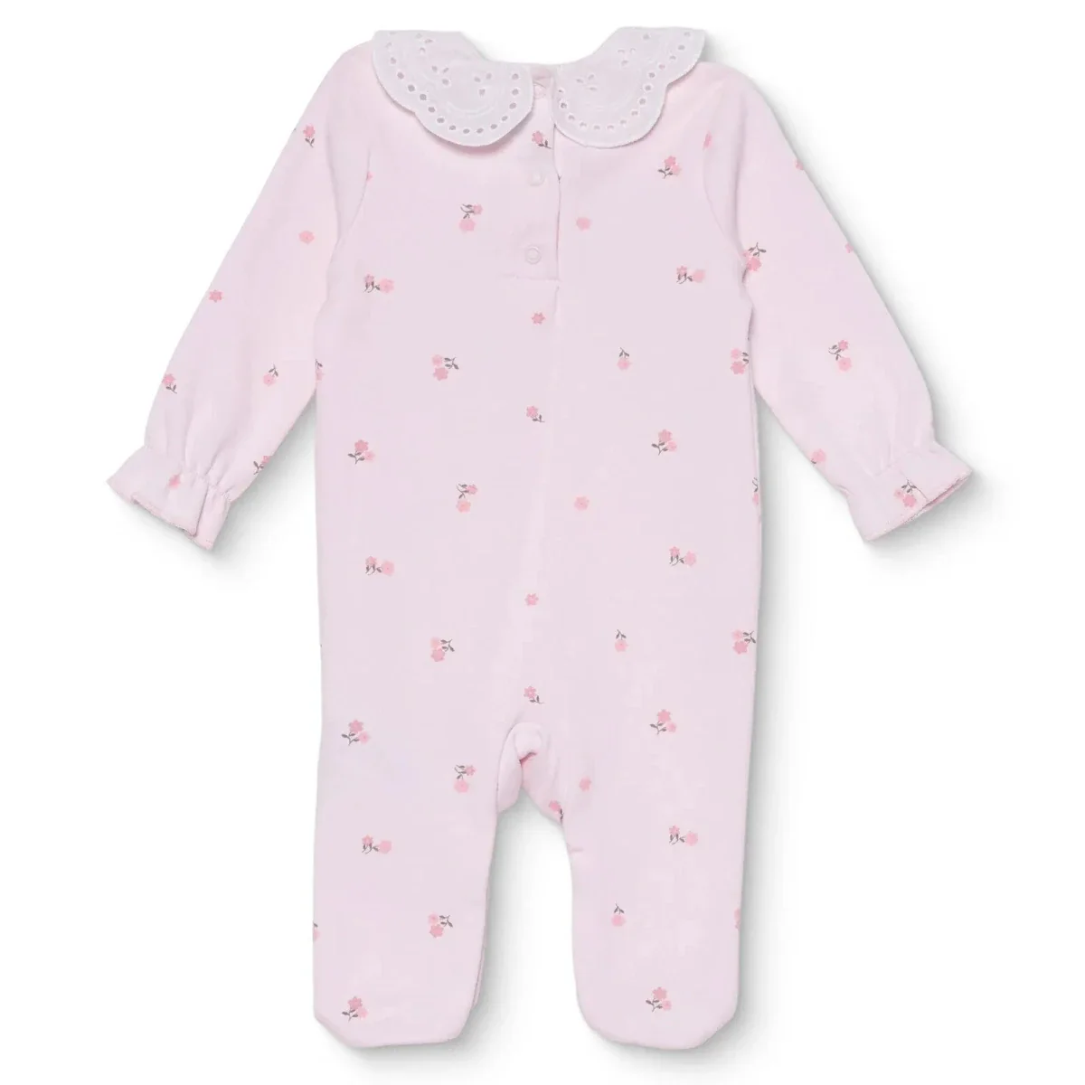 HelloBaby Girls Footed Romper Flower Dantel Yaka - Pink - Image 2
