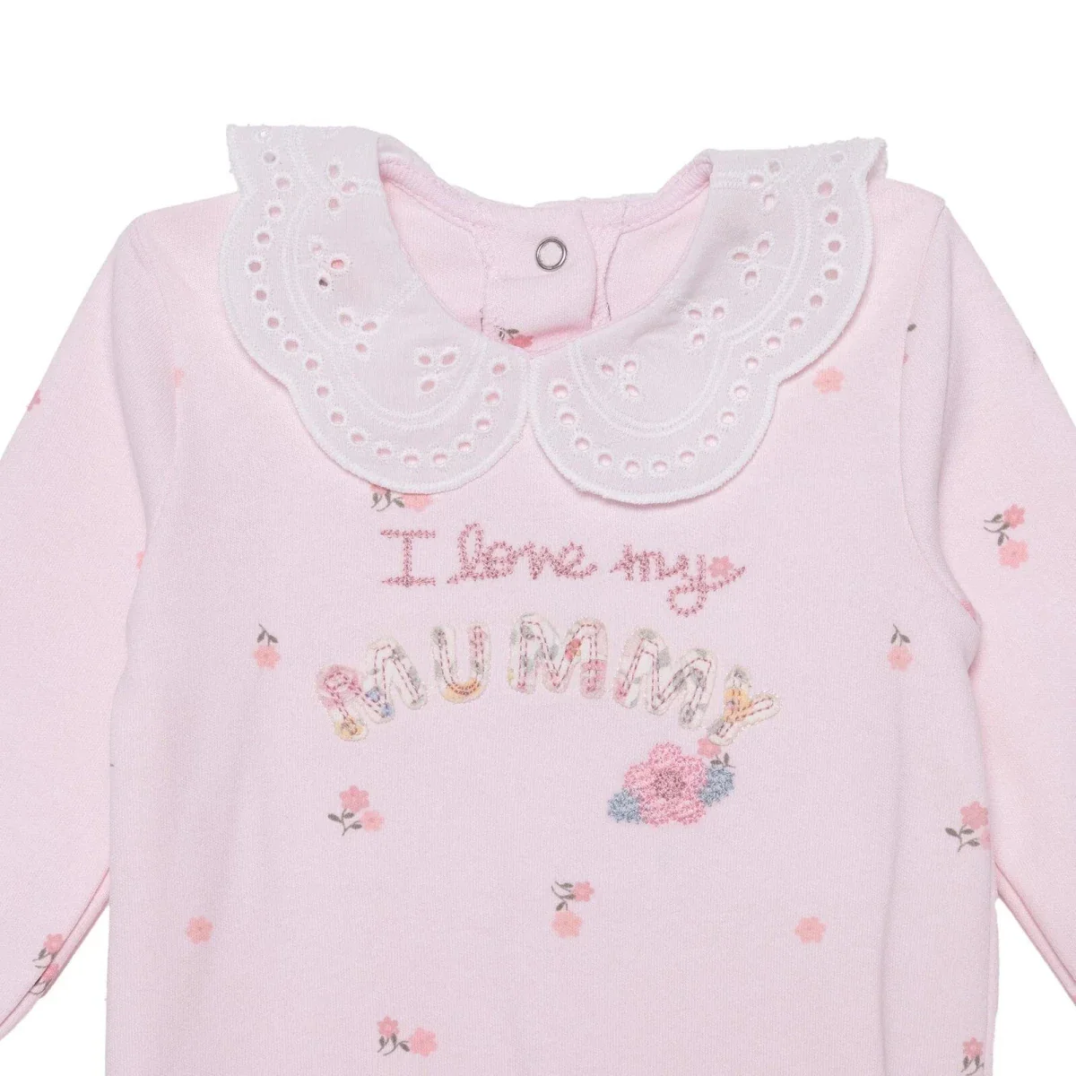 HelloBaby Girls Footed Romper Flower Dantel Yaka - Pink - Image 4