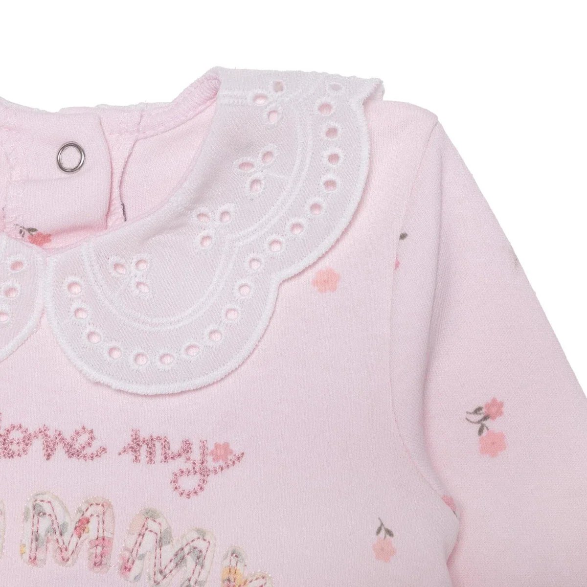HelloBaby Girls Footed Romper Flower Dantel Yaka - Pink - Image 7