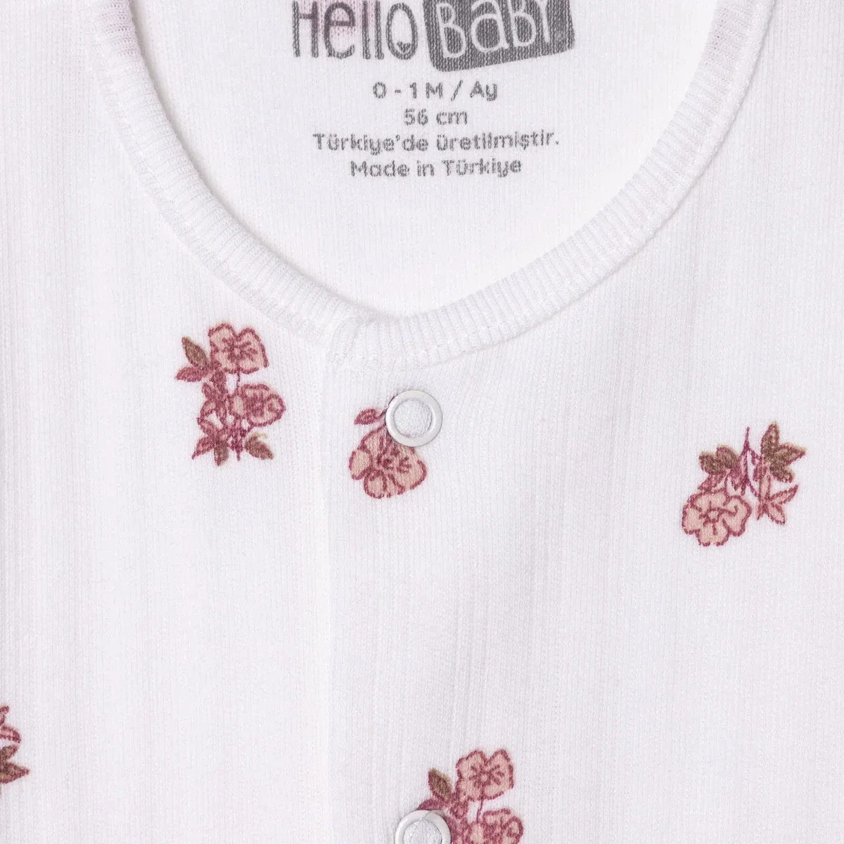 HelloBaby Girls Footed Romper Flower - Ecru - Image 4