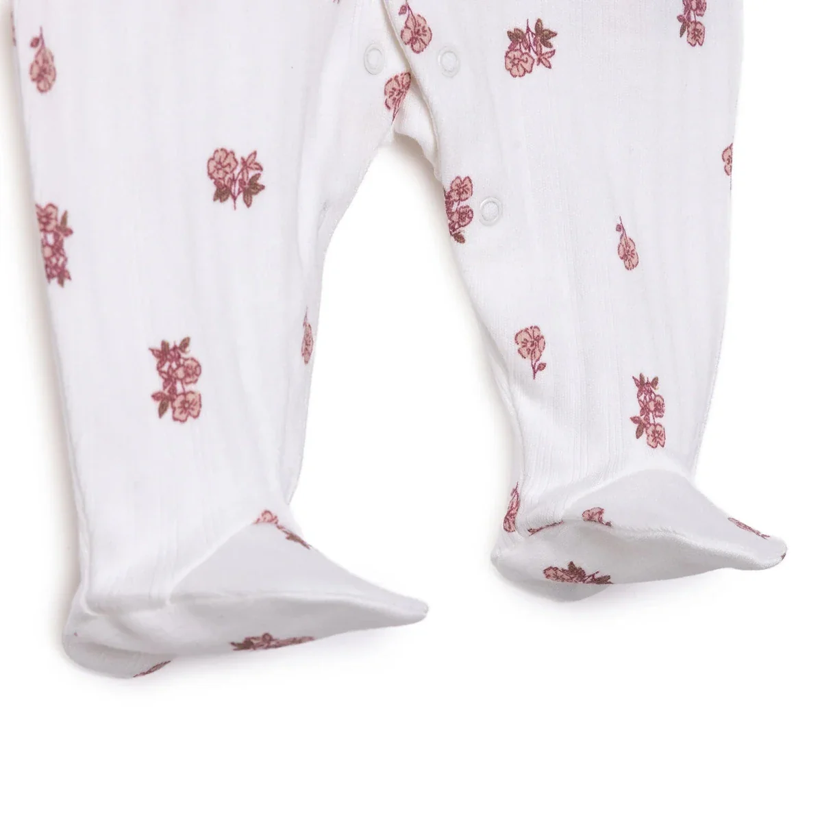 HelloBaby Girls Footed Romper Flower - Ecru - Image 5